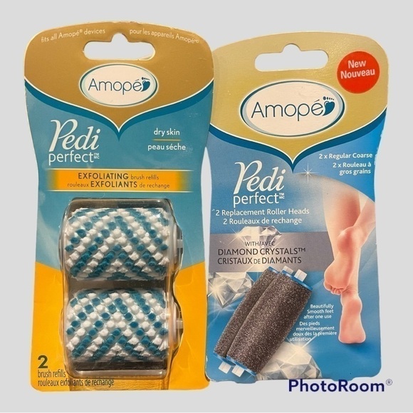 Amope Pedi Perfect Foot File Exfoliating and regular brush refills, 4 counts. - Picture 1 of 2